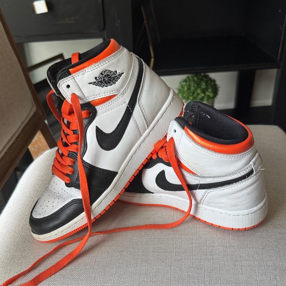 Nike Air Jordan High-Tops in Black, White, and Orange